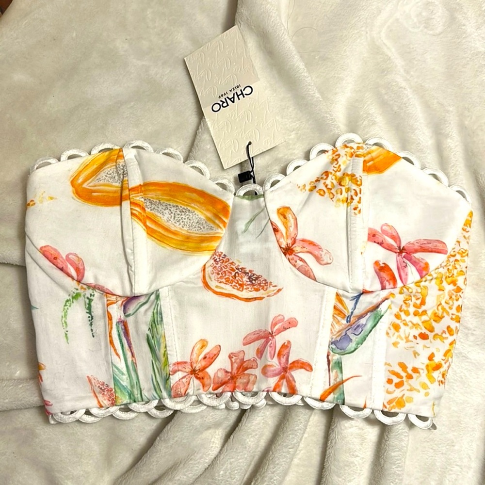 Charo Ruiz Vio Bustier in White Fresca sz S